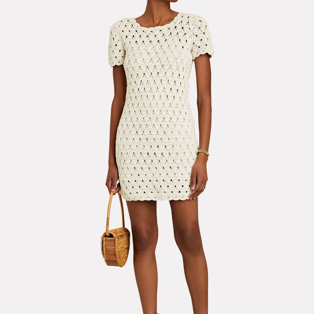 INTERMIX Sonia Crocheted Cotton Mini Dress Sz XS